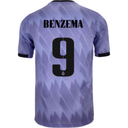 Youth adidas Karim Benzema Purple Real Madrid 2022/23 Away Replica Player  Jersey