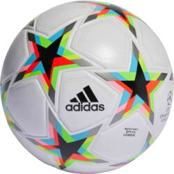 adidas Finale 22 League Soccer Ball - White & Silver Metallic with 