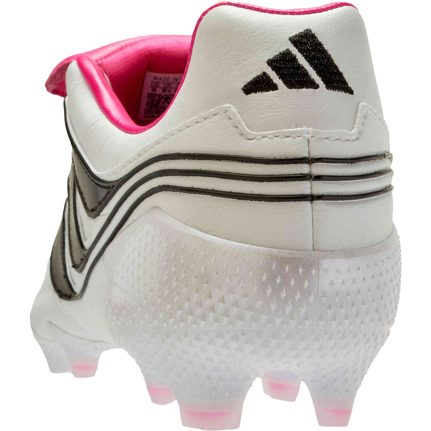 Dodelijk Landgoed krassen adidas Predator Precision+ FG Firm Ground Soccer Cleats - White & Black  with Team Shock Pink 2 - SoccerPro