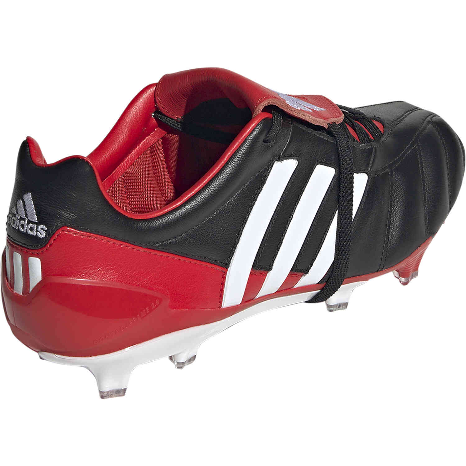 adidas Predator Mania FG Firm Ground - Black & White with Red - SoccerPro