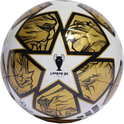 adidas UCL Club Soccer Ball - White & Gold Metallic with Black