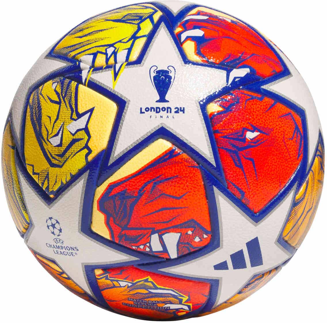 adidas UCL Competition Soccer Ball White Glory Blue with Flash Orange SoccerPro