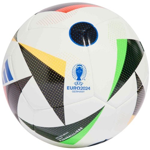 adidas Euro24 Training Ball Soccer Ball - White & Black with Glory Blue