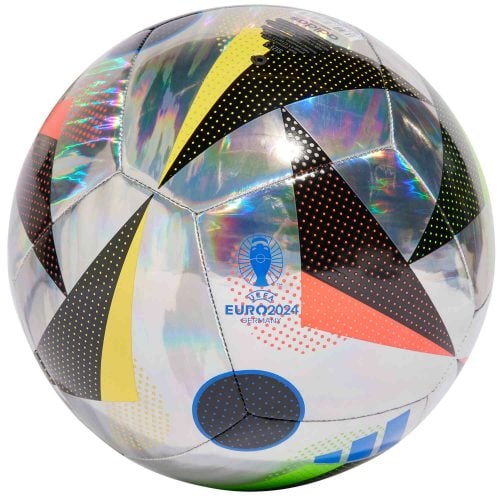 adidas Euro24 Training Ball Soccer Ball - Silver Met. & Black with Glory Blue