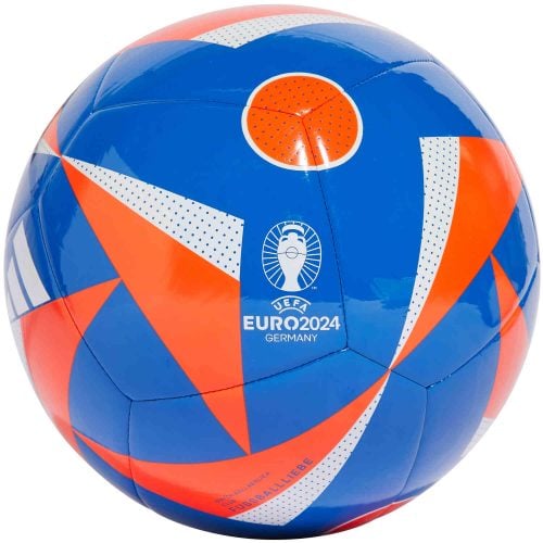adidas Euro24 Club Ball Club Soccer Ball - Glory Blue & Solar Red with White