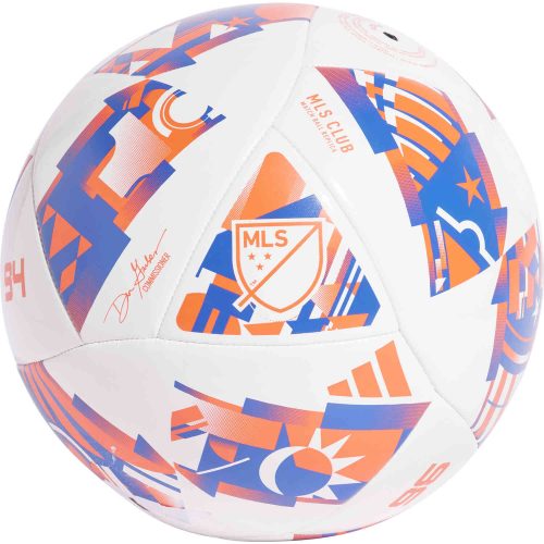 adidas MLS Soccer Ball Club Soccer Ball – White & Solar Red with Glory Blue