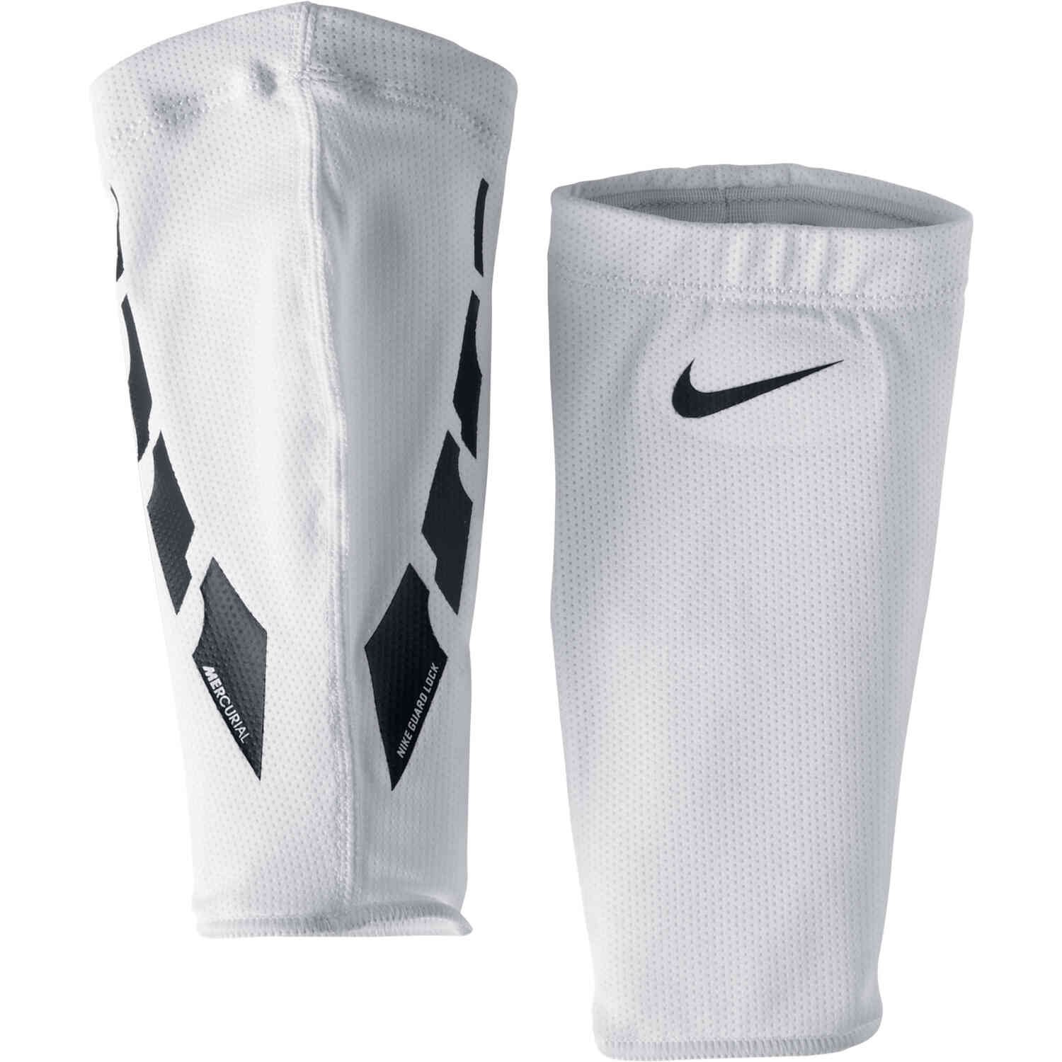 Nike Elite Guard Sleeves - White and Black Shin Guard Sleeves