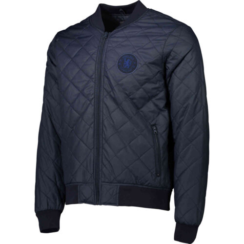 Chelsea Quilted Bomber Jacket – Navy